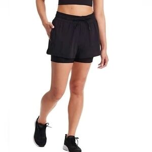 Spyder Women's 4-way Stretch Woven Active Short W/ Liner & Pockets Black Small